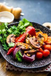 Plate of healthy grilled vegetable