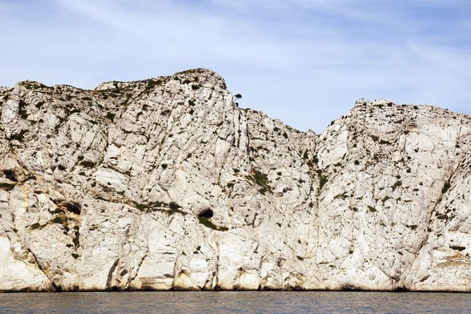 Beautiful limestone rocks on seashore