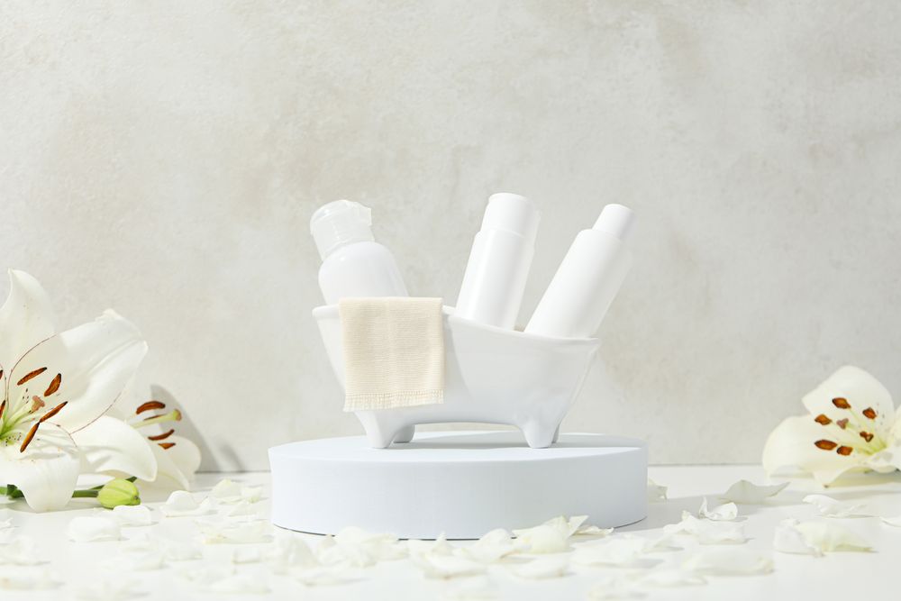 Concept of cosmetic and beauty care accessories