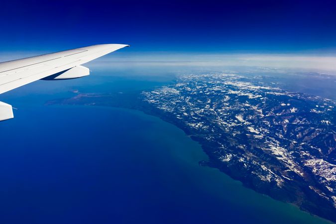 Aerial view from porthole
