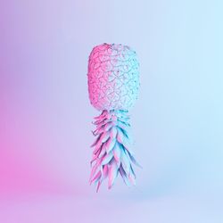 Pineapple in vibrant bold gradient holographic neon  colors