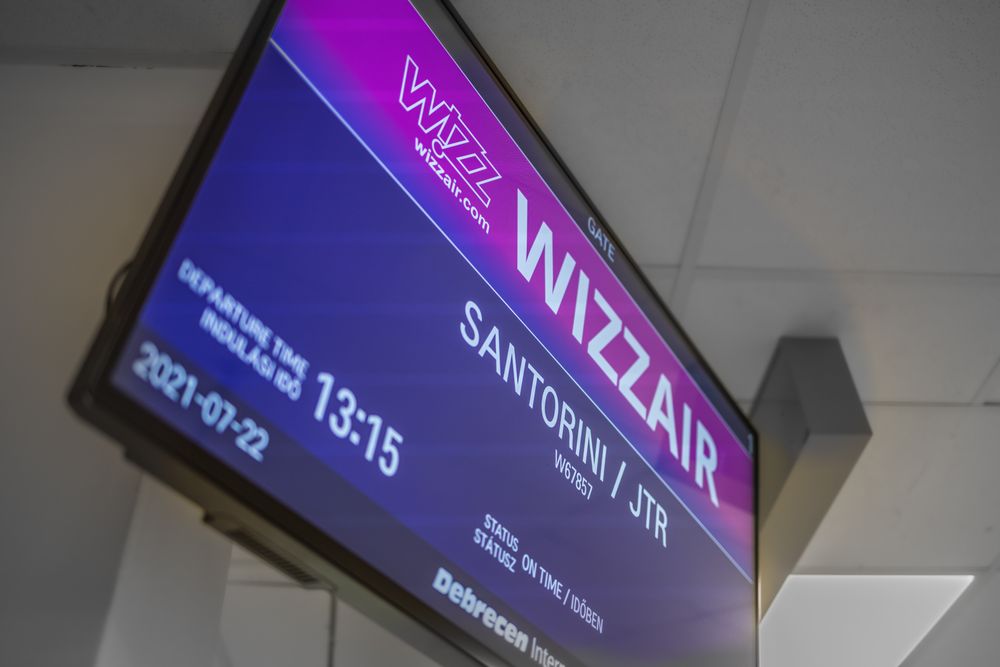 Departure board in airport