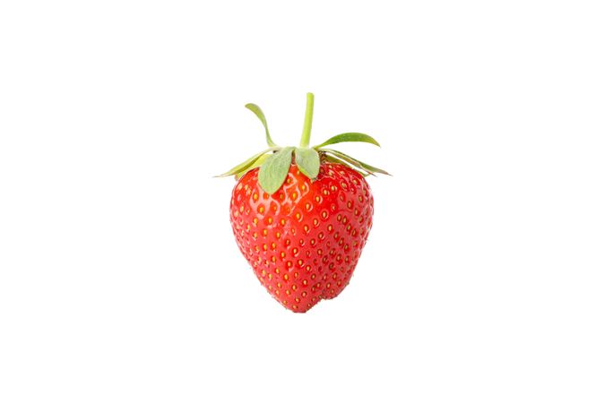 Tasty red strawberry isolated on plain background. Summer berry