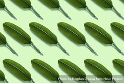 Green quill pens on green background 47M7l0