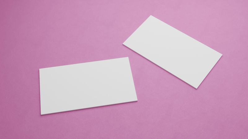 3.5 x 2 inch paper size on pink background, copy space
