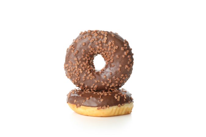 Tasty baked donuts isolated on blank background