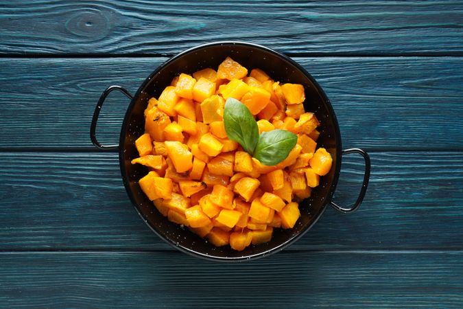 Concept of tasty homemade dish - baked pumpkin