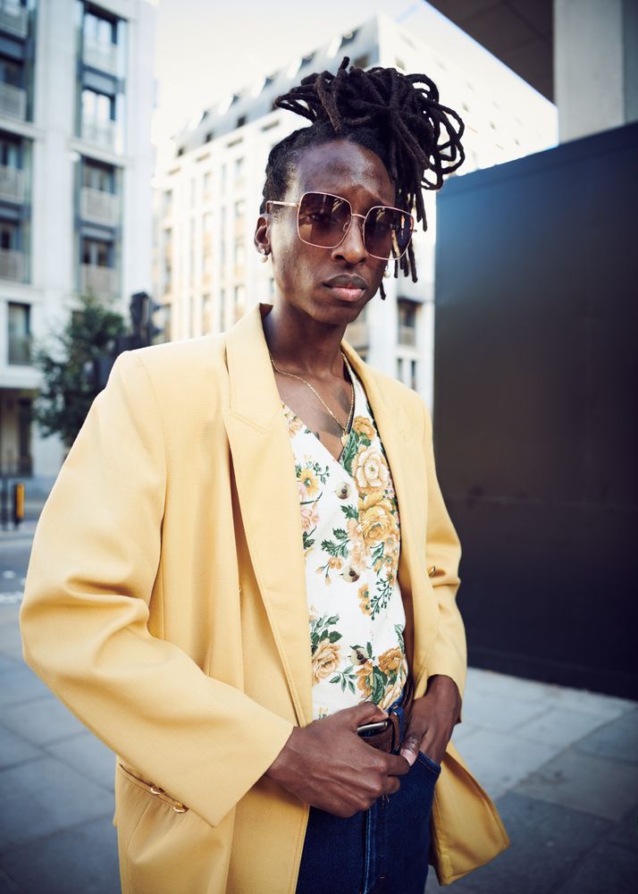 London, England, United Kingdom - September 15th, 2019: Fashionable young woman in yellow blazer