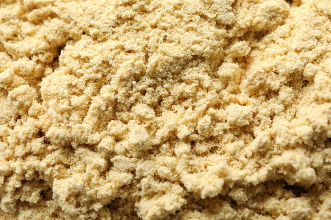 Close up of beige ginger powder