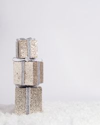 Gift boxes on snow