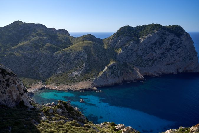 Picturesque view of mountains near sea