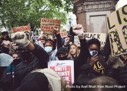 London, England, United Kingdom - June 6th, 2020: Group of people at BLM protest in London 0KMZM4