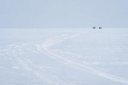 Ice fishing Houses on Lake Winnibigoshish in Itasca County, Minnesota
