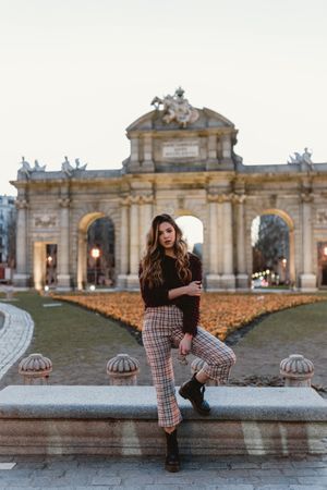 female standing in park