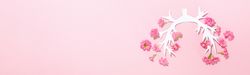 Banner of paper lung bronchus with flowers