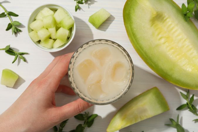 Juicy and tasty summer time fruit concept - melon