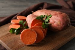 Sweet potato, concept of healthy food, vegetables