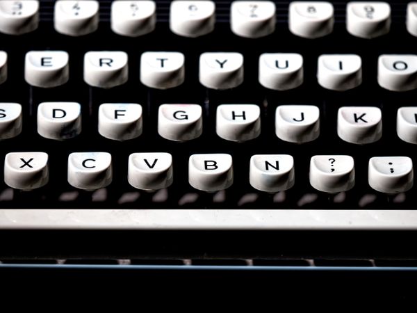 Vintage typewriter, writer or author's tool, inspiration and creativity.