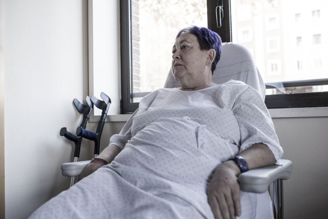 Mature woman hospitalized