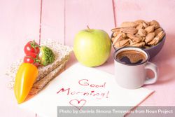 Healthy food and good morning text 5pyGj4