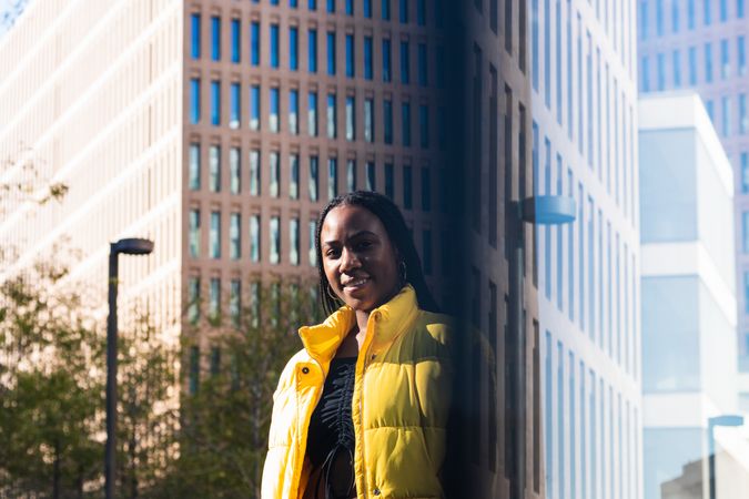 Trendy Black woman on city street