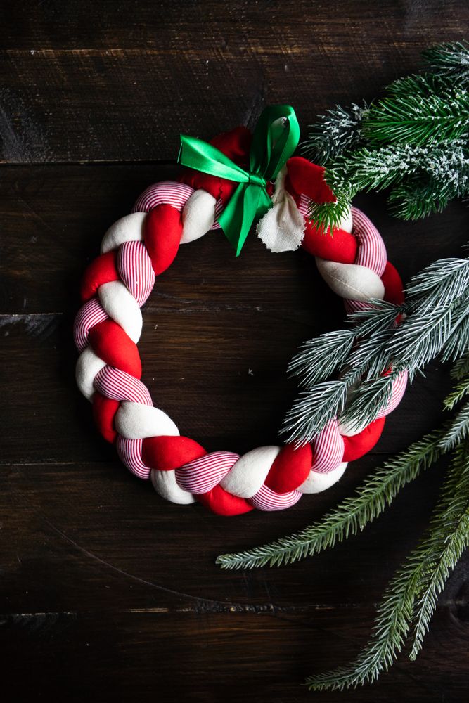 Christmas card concept with decoration on dark wooden background with branch