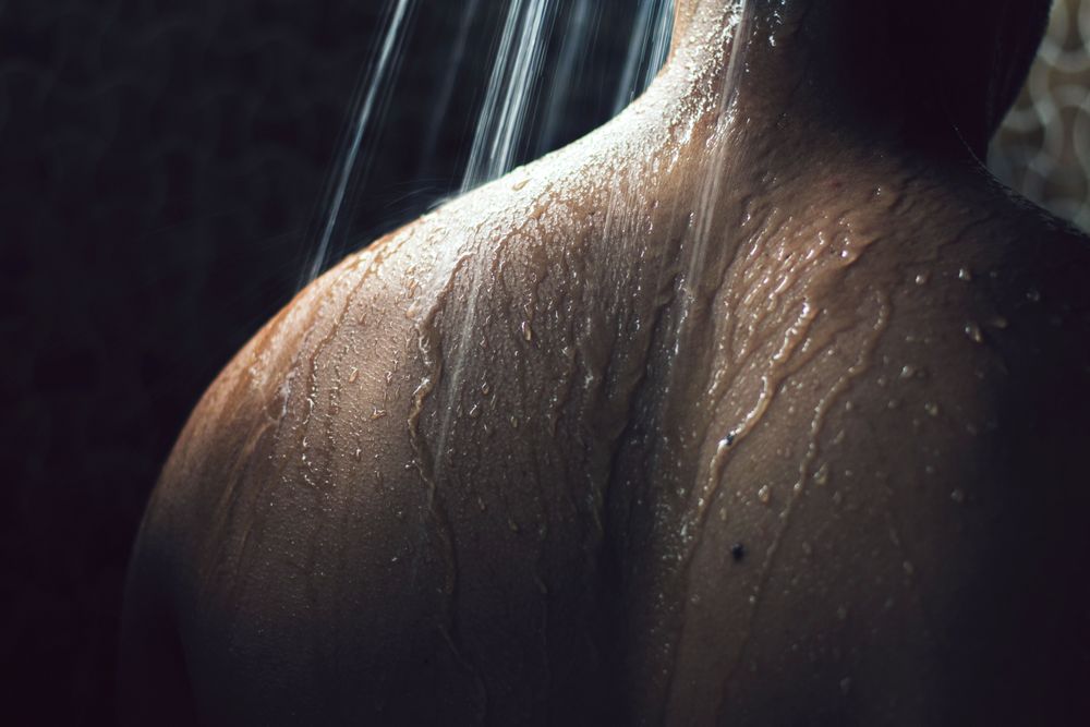 Close up portrait of a man's back