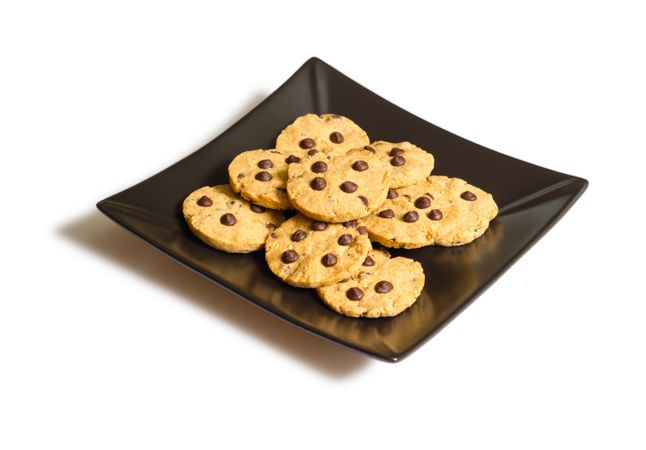 Chocolate chip cookies on a plate