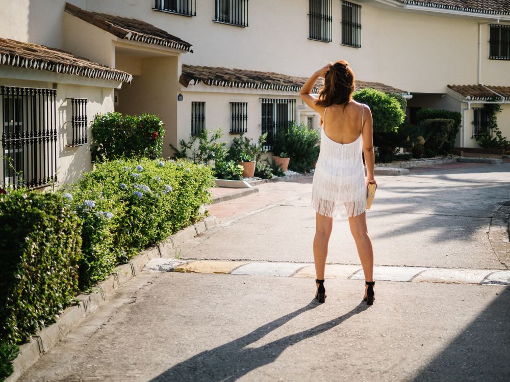 Young elegant Asian woman at a luxurious resort