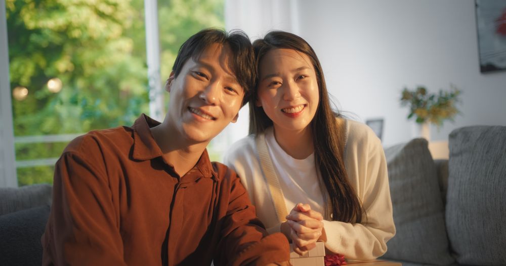 Lovely South Korean Couple Having a Birthday Celebration
