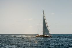 Sailboat in the meddle of the sea