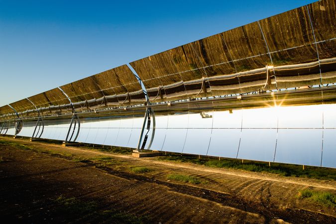 Solar panels on power station
