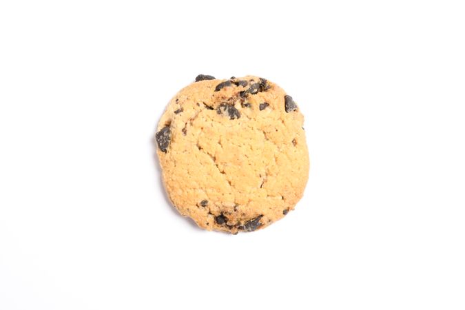 chocolate chip cookie on light background