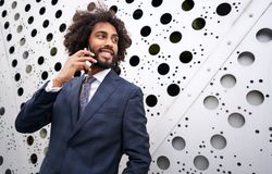 Presentable businessman during phone conversation