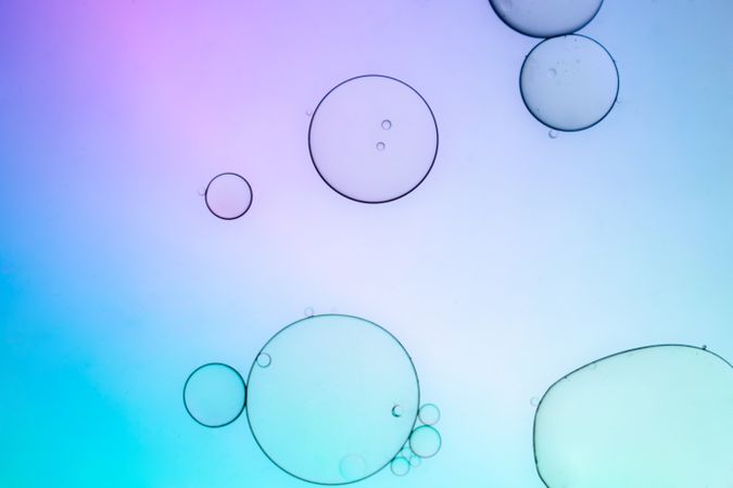 Abstract Macro Photography gradient of oil and water, Science abstract tech background