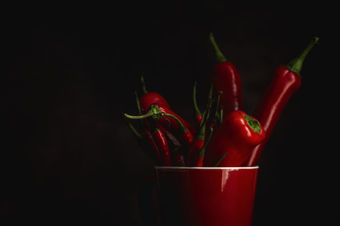 Fresh red and spicy chilli peppers