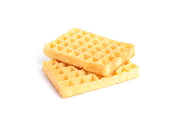 Sweet Belgian waffles isolated on blank background