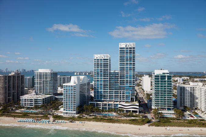 Aerial view of Miami Beach skyline