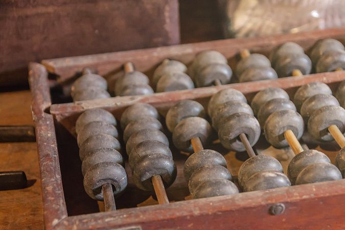 The old abacus, ancient tools china count