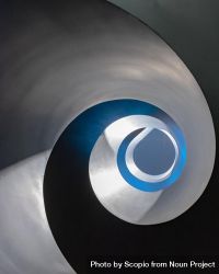 Silver and blue spiral paint shape 5lMpM4