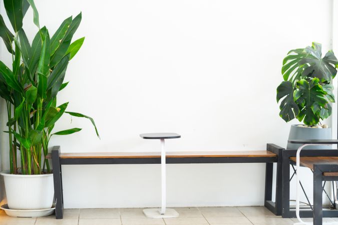 seat in front of coffee shop