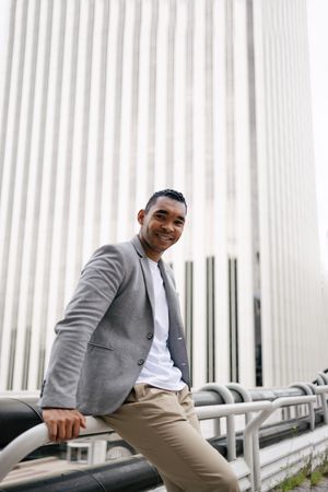 Portrait of Black man with business background