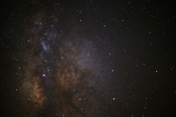 The center of milky way galaxy and space dust in the universe, Night starry sky with stars