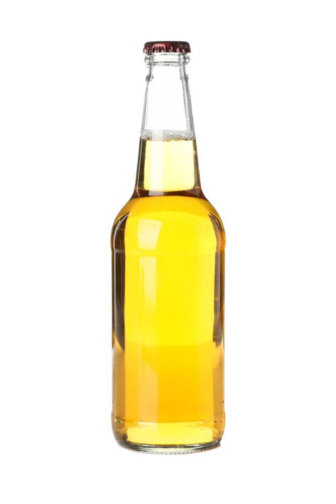 Blank bottle of apple cider isolated on plain background