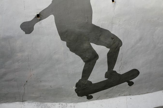 Shadow of a skateboarder