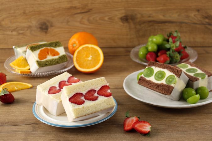 Various Japanese Fruit Sando