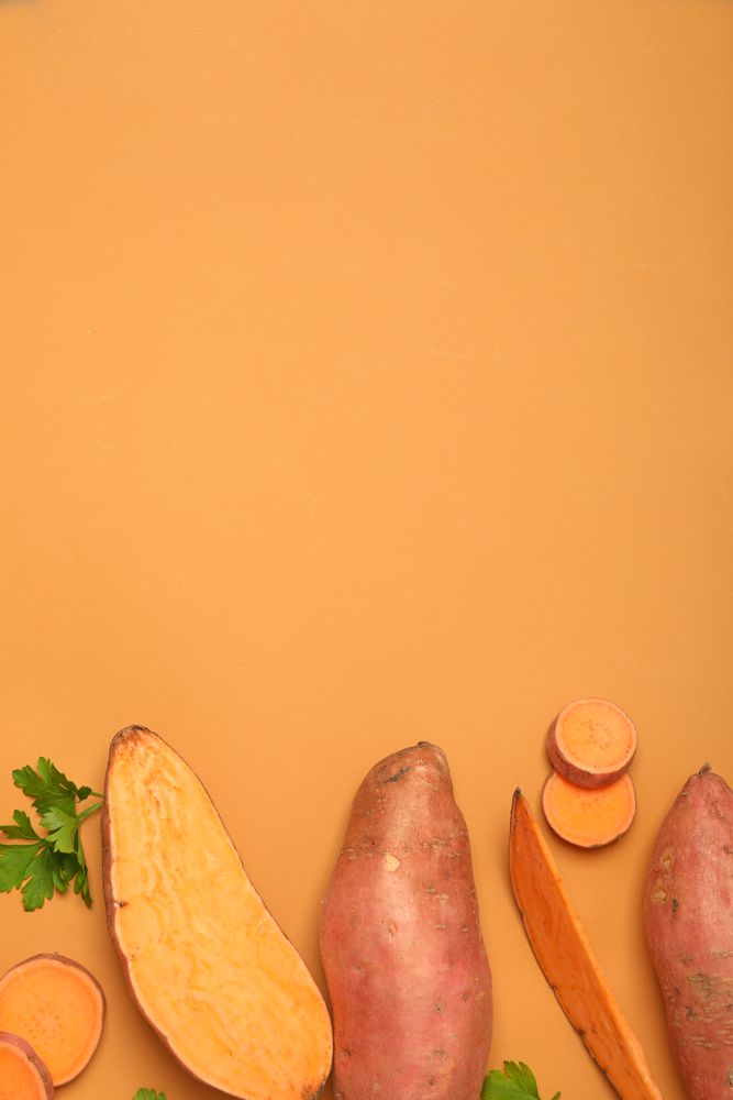 Sweet potato, concept of healthy food, vegetables