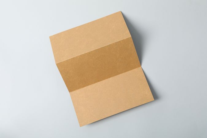 Empty craft cardboard on plain background, space for text