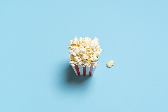 Popcorn box isolated on a blue background