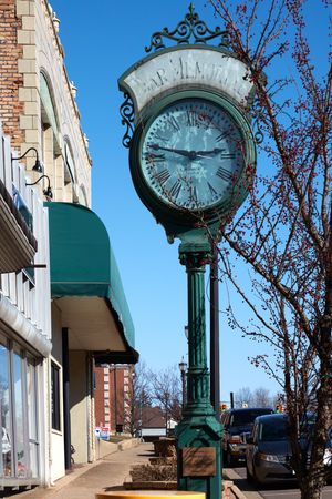 War memorial clock in the small city Niles, Michigan